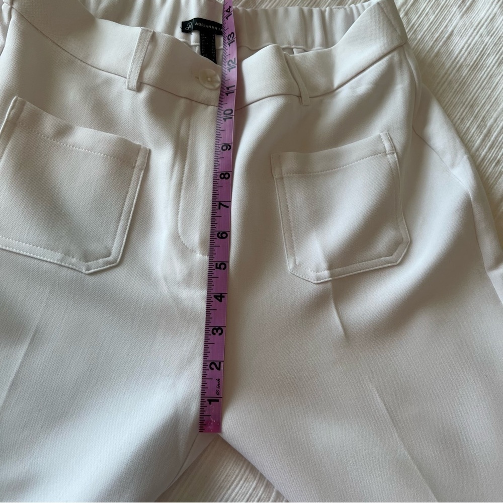 2/$30 Adrianna Papell Classic White Wide Leg Cropped Sailor Trouser Pants - Picture 9 of 16